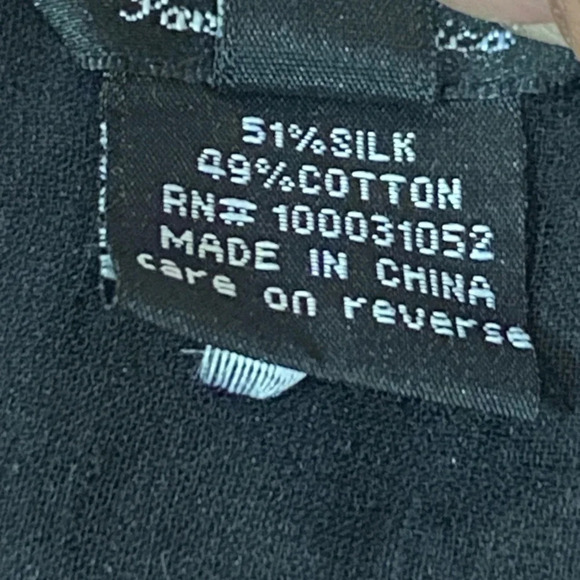 Citron Santa Monica Silk-Cotton  open front black crinkled goth grungy top 1X - Picture 7 of 9